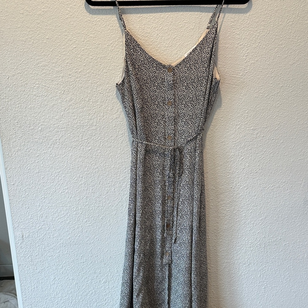 Sienna Sky -  Black & White Button Front Slip Dress